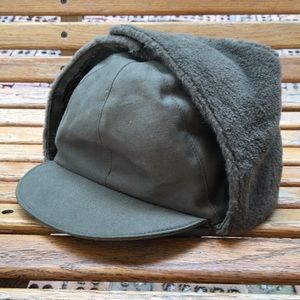 GERMAN WINTER CAP OLIVE DRAB EUROPEAN MILITARY SURPLUS 1989 hat United we stand